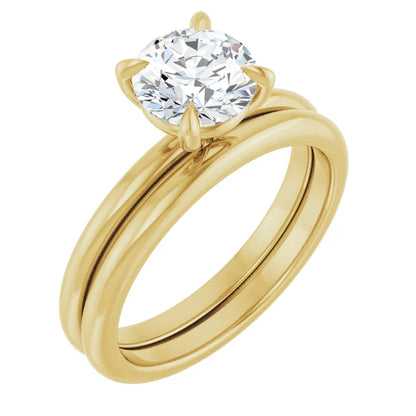 Round Brilliant Yellow Gold Solitaire Engagement Ring