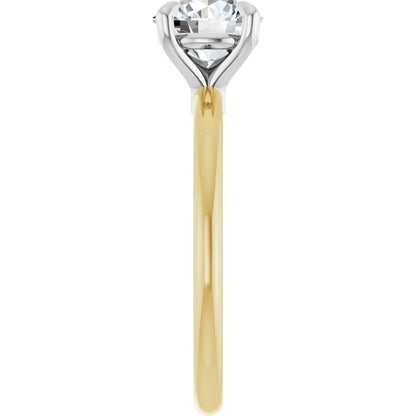 Round Brilliant White & Yellow Gold Solitaire Engagement Ring