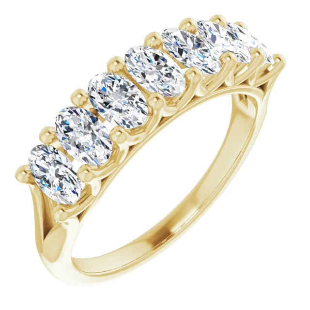 Seven Stone Oval Cut Anniversary Band