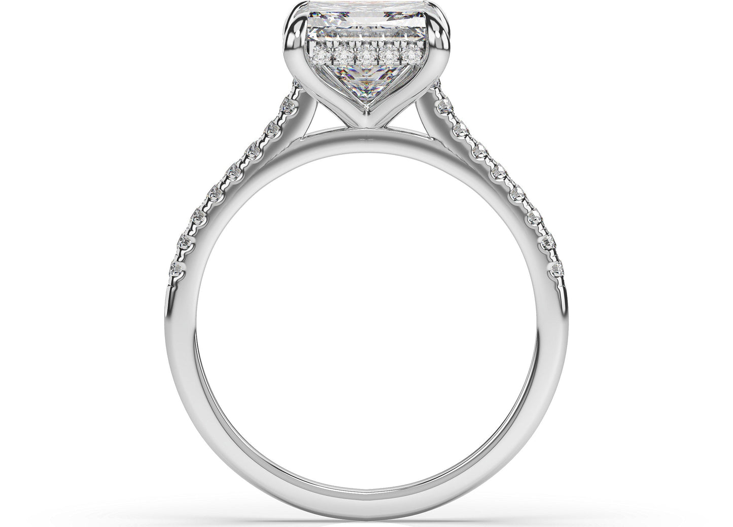 Princess White Gold Hidden Halo Engagement Ring