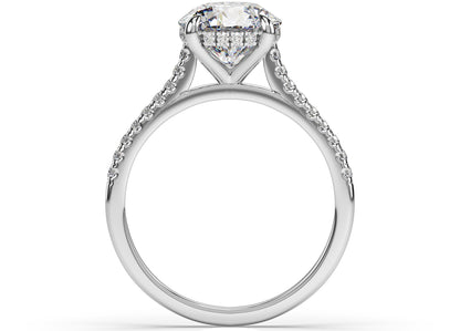 Round Brilliant White Gold Hidden Halo Engagement Ring