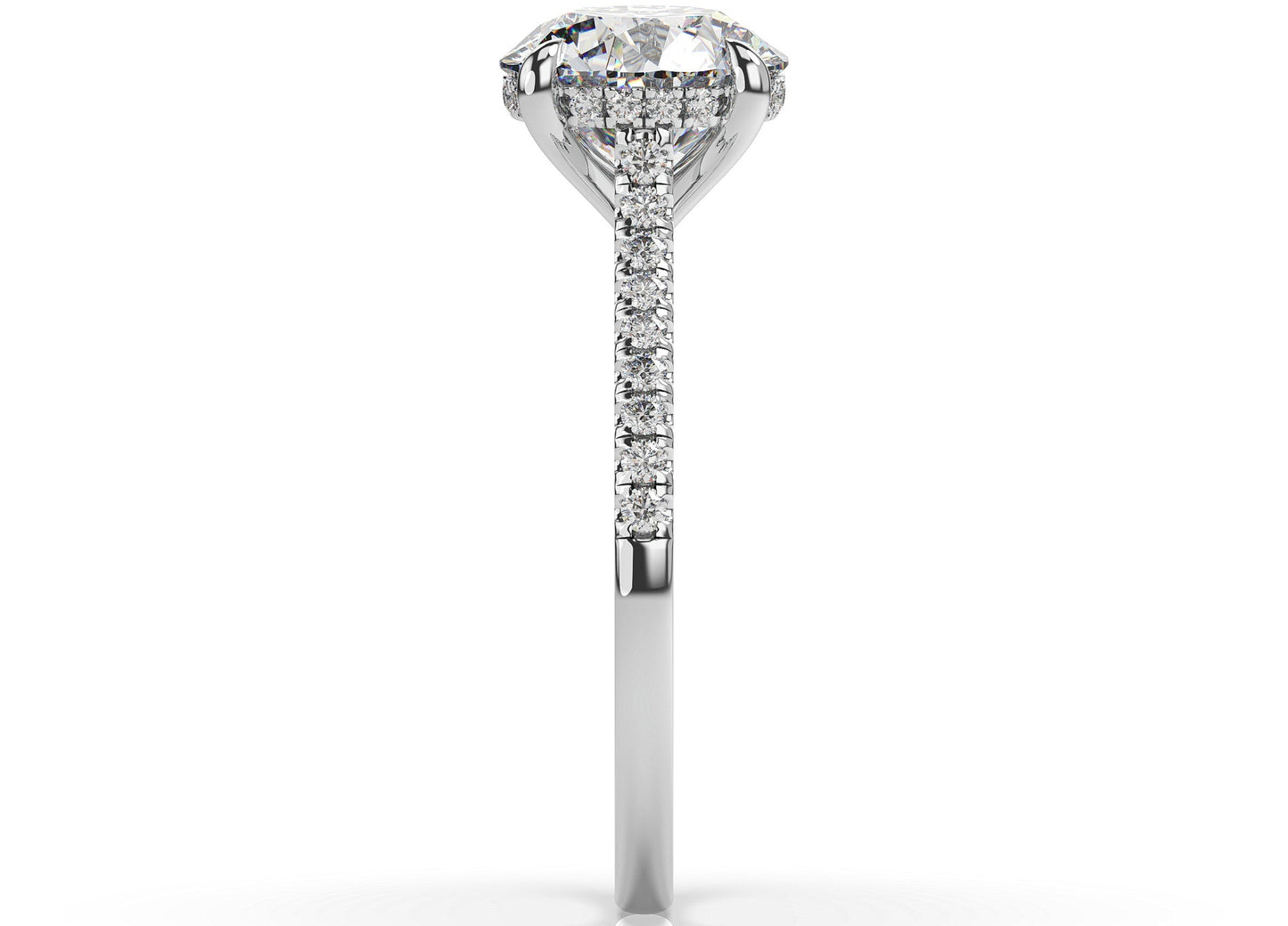 Round Brilliant White Gold Hidden Halo Engagement Ring