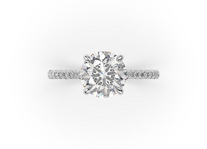 Round Brilliant White Gold Hidden Halo Engagement Ring