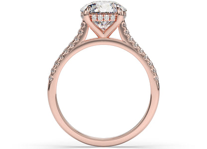 Round Brilliant Rose Gold Hidden Halo Engagement Ring