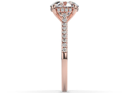 Round Brilliant Rose Gold Hidden Halo Engagement Ring